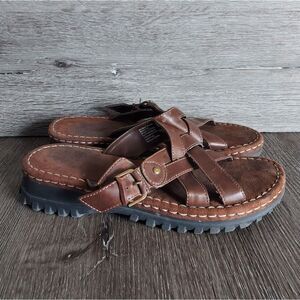 Vintage 90s Rugged Outback Brown Strappy Chunky Sandals Size 11